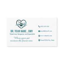 Cartão de Clínica Veterinária Personalizado com Lo