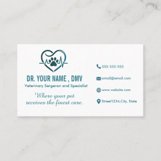 Visita Cartão de Clínica Veterinária Personalizado com Lo