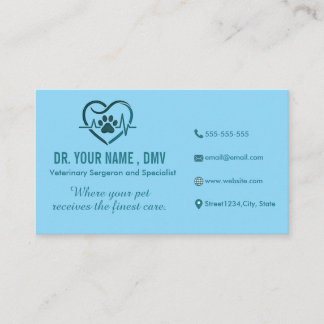 Visita Cartão de Clínica Veterinária Personalizado com Lo