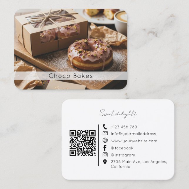 Visita Cartão de Código QR da Panificadora Artesanal de D (Frente/Verso)