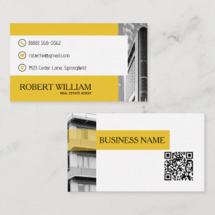 Visita Cartão de Código QR de Condomínio Amarelo Moderno