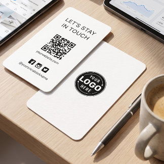 Visita Cartão de Código QR de Mídia Social Preto e Branco