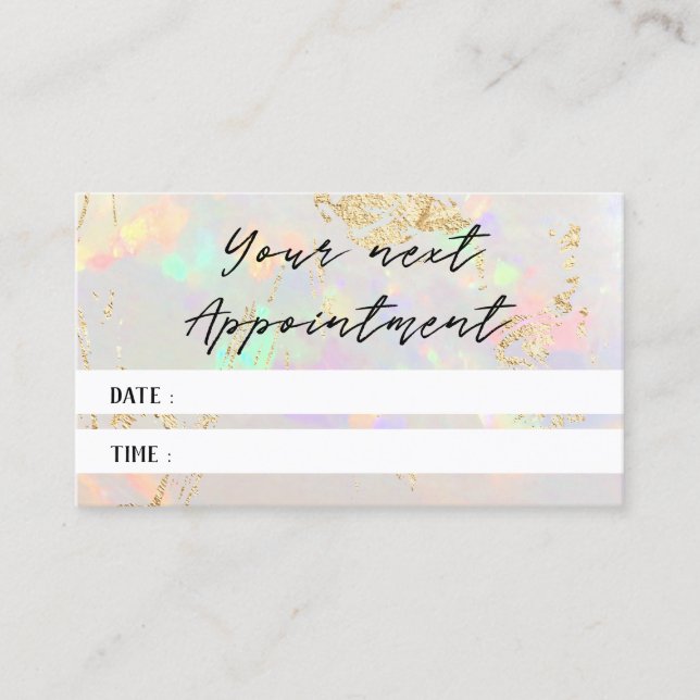 Visita cartão de compromisso de foto de textura opal bran (Frente)