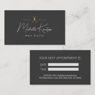 Visita Cartão de Compromisso de Hairstylist Branco Modern