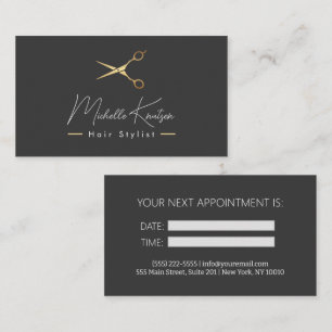 Visita Cartão de Compromisso de Hairstylist Branco Modern