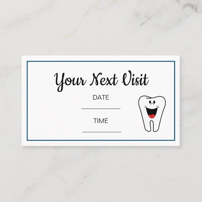 Visita Cartão de Compromisso Dentista Dental (Frente)