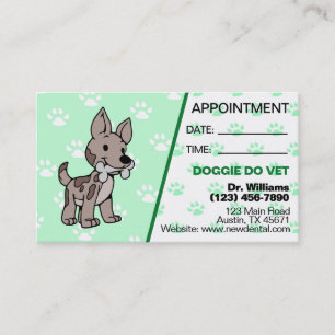 Visita Cartão de Compromisso do Cachorro