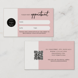 Visita Cartão de Compromisso do Cliente Rosa Código QR Lo