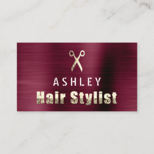 Visita Cartão de Compromisso Dourado Hair Stylist Salon