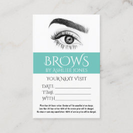 Visita Cartão de Compromisso Eyebrows Eyelashes Salão