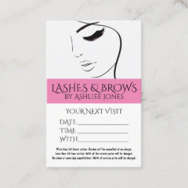 Visita Cartão de Compromisso Eyebrows Eyelashes Salão