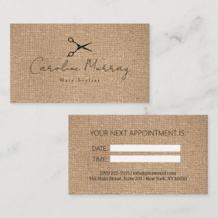 Visita Cartão de Compromisso Hairstylist Elegante