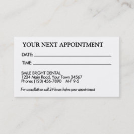 Visita Cartão de compromisso preto e branco simples