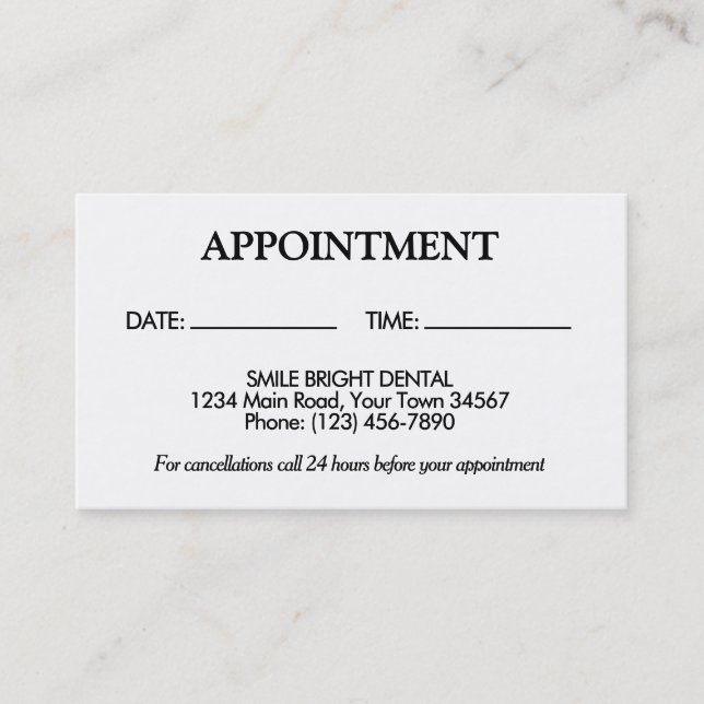 Visita Cartão de compromisso preto e branco simples (Frente)