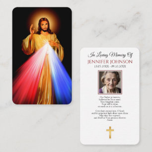 Visita Cartão de Condolências Funeral Jesus Oração Divina