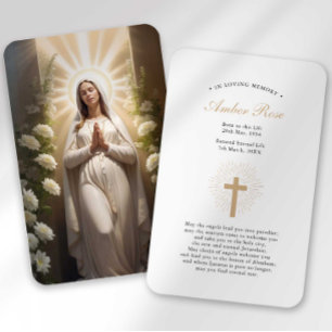 Visita Cartão de Condolências Funeral Perda Ave Maria Ora