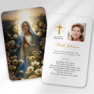 Visita Cartão de Condolências Oração Ave-Maria por Perda 