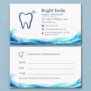 Visita Cartão de Consulta de Cuidados Dentários com respi