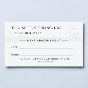 Visita Cartão de Consulta Dentista Dente de Prata