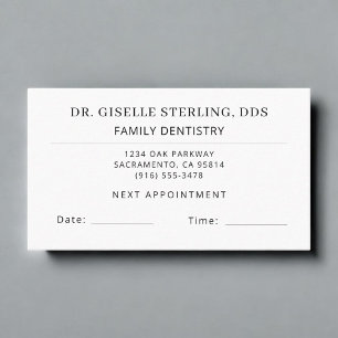 Visita Cartão de Consulta do Consultório de Odontologia F