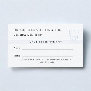 Visita Cartão de Consulta Odontológica Blue Tooth