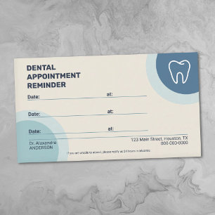 Visita Cartão de Consulta Odontológica com Cores Azul e C