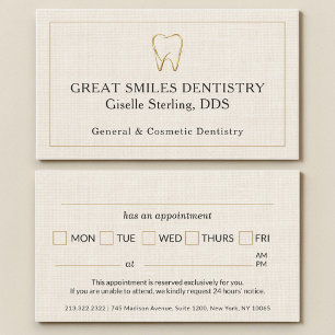 Visita Cartão de Consulta Odontológica Dente de Ouro em L