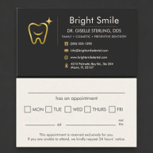 Cartão de Consulta Odontológica Sorriso Dourado
