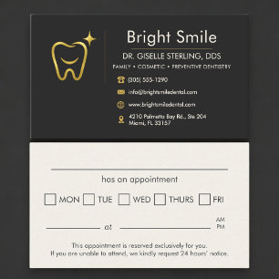 Visita Cartão de Consulta Odontológica Sorriso Dourado