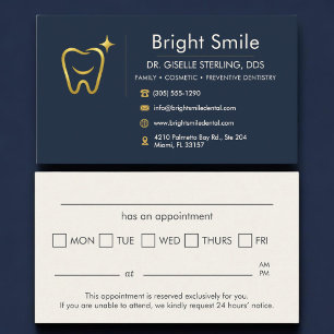 Visita Cartão de Consulta Odontológica Sorriso Dourado Az