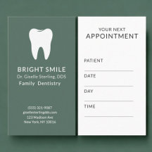 Cartão de Consulta Verde Sage Dentista Profissiona