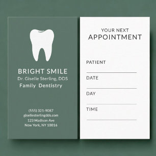 Visita Cartão de Consulta Verde Sage Dentista Profissiona