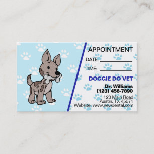 Visita Cartão de Consulta Veterinária com Pegada de Pata