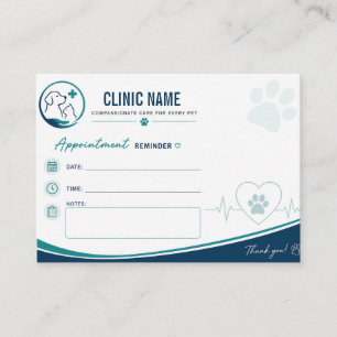 Visita Cartão de Consulta Veterinária Personalizado Moder