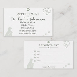 Visita Cartão de Consulta Veterinária Personalizável