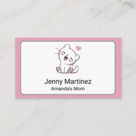 Visita Cartão de Contato de Mãe Personalizado com Gato Br