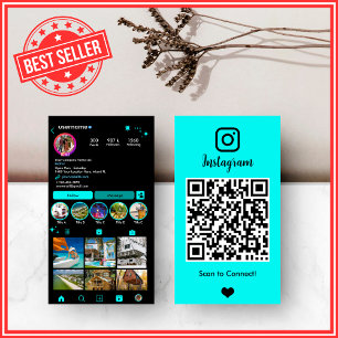 Visita Cartão de Corretor Turquesa Instagram QR Social