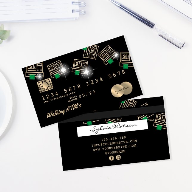 Visita Cartão de Crédito Caixa de Moeda ATM Estilado (Criador carregado)