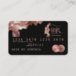 Visita Cartão de Crédito Dissipado com Rosa de Cabelo Dou