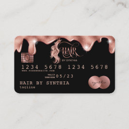 Visita Cartão de Crédito Dissipado com Rosa de Cabelo Dou