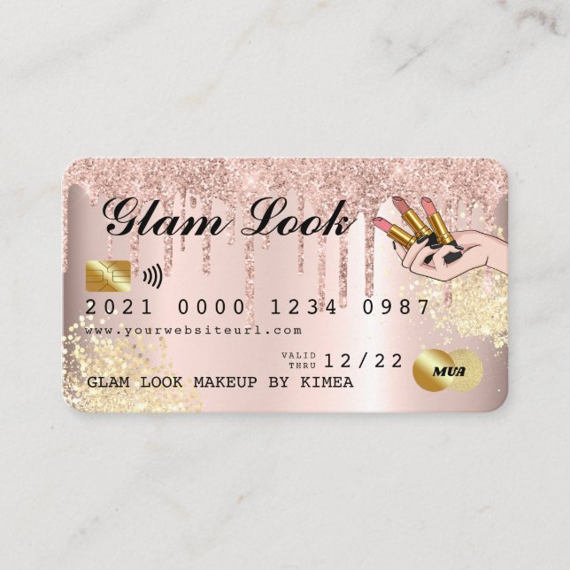 Visita Cartão de Crédito do Artista de Maquiagem de Drive (Frente)