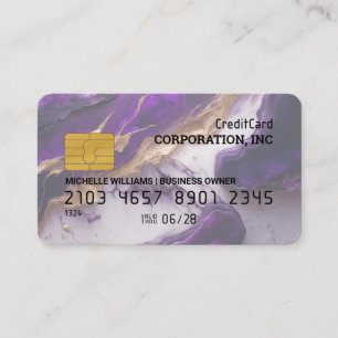 Visita Cartão de Crédito   Dourado mármore violeta