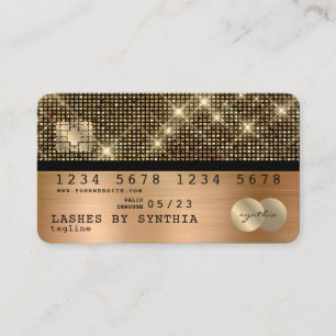 Visita Cartão de Crédito Estilado Dourado e Preto