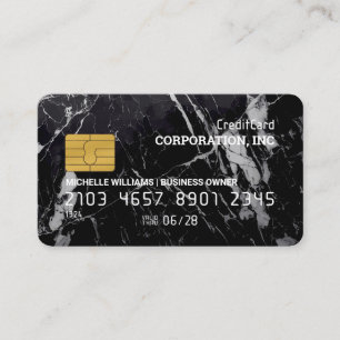 Visita Cartão de Crédito Mármore branco preto