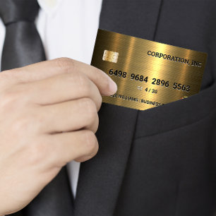 Visita Cartão de Crédito   Metálico Dourado