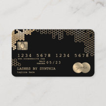 Cartão de crédito - Mfeminino dourado estilizado