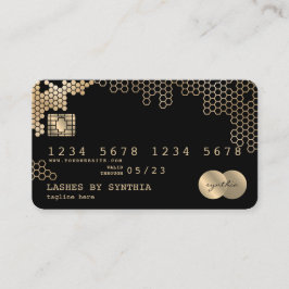 Visita Cartão de crédito - Mfeminino dourado estilizado