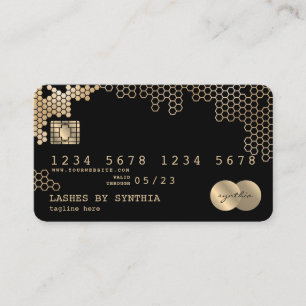 Visita Cartão de crédito - Mfeminino dourado estilizado