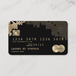 Visita Cartão de crédito - Mfeminino dourado estilizado