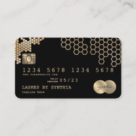Visita Cartão de crédito - Mfeminino dourado estilizado